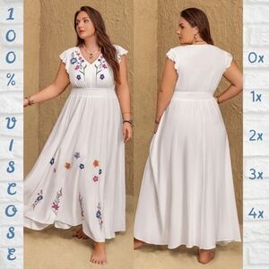 Floral Embroidered Plus Size Maxi